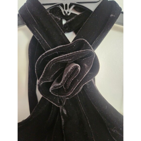 BARDOT Womens Black mini dress cocktail party halter velour NWT Size 8 - Picture 6 of 11